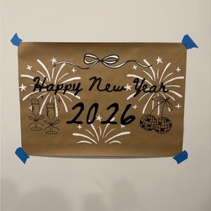 Hand painted New Year Party Banner!